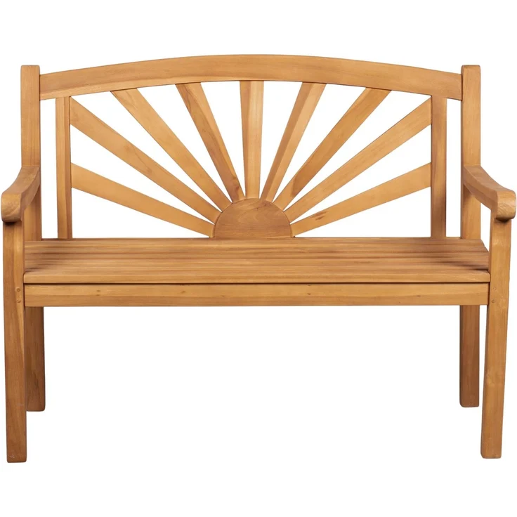 Teakholz Gartenbank Sonne 120 cm – Bild 2