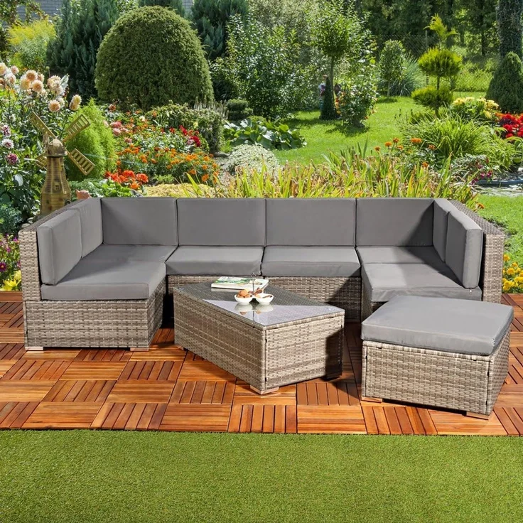 Sitzgruppe Gartenmöbel Lounge Sitzgarnitur Rattan Gartenset Sitzgruppe Terrasse – Bild 2