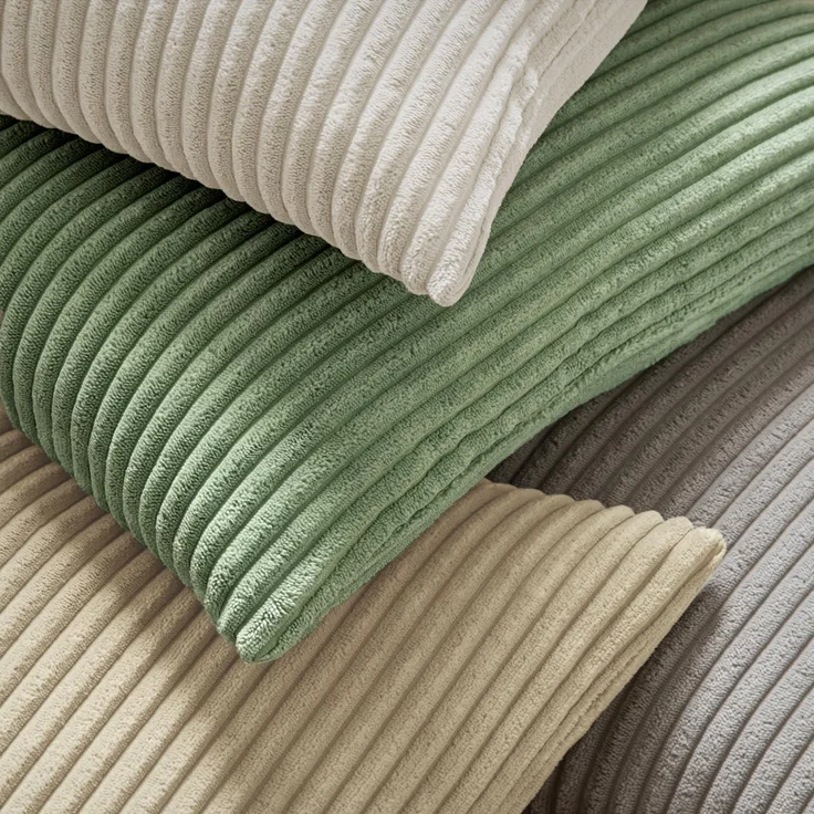 2er Set MIULEE Kordsamt Kissenbezüge 40x40cm Bohnengrün – Bild 3