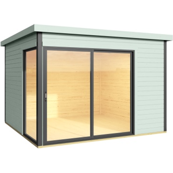 Lasita Maja Gartenhaus Domeo 1-4 Gartenhaus aus Holz in Silber Holzhaus mit 44 mm Wandstärke Blockbohlenhaus mit Montagematerial – Bild 12