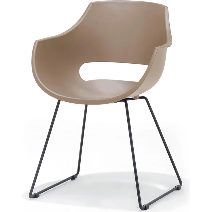 4er Set Schalenstuhl Rockville II - Taupe / Schwarz