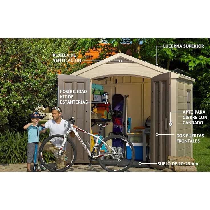 Keter Gerätehaus Factor 86 Beige 418554 – Bild 2