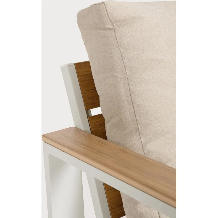 Garten-Set Orendra Aluminium, modern gepolstert, Weiß Beige, für 4 Personen, inkl. Kissen – Bild 3