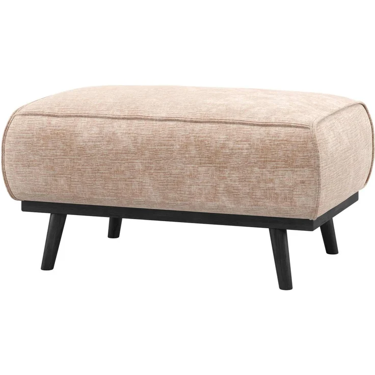 Hocker Statement aus Natur Chenille-Samt, modern und luxuriös, rechteckig, 80 x 55 x 40 cm