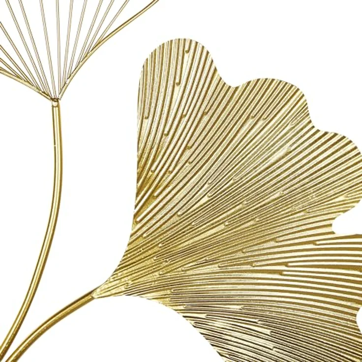 Beliani Moderne Wanddekoration Indium, Metall in Gold mit geschwungenem Blättermuster, Glamour Look – Bild 5