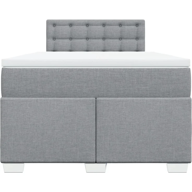 vidaXL Boxspringbett mit Matratze Hellgrau 120x200 cm Stoff 3288169 – Bild 6