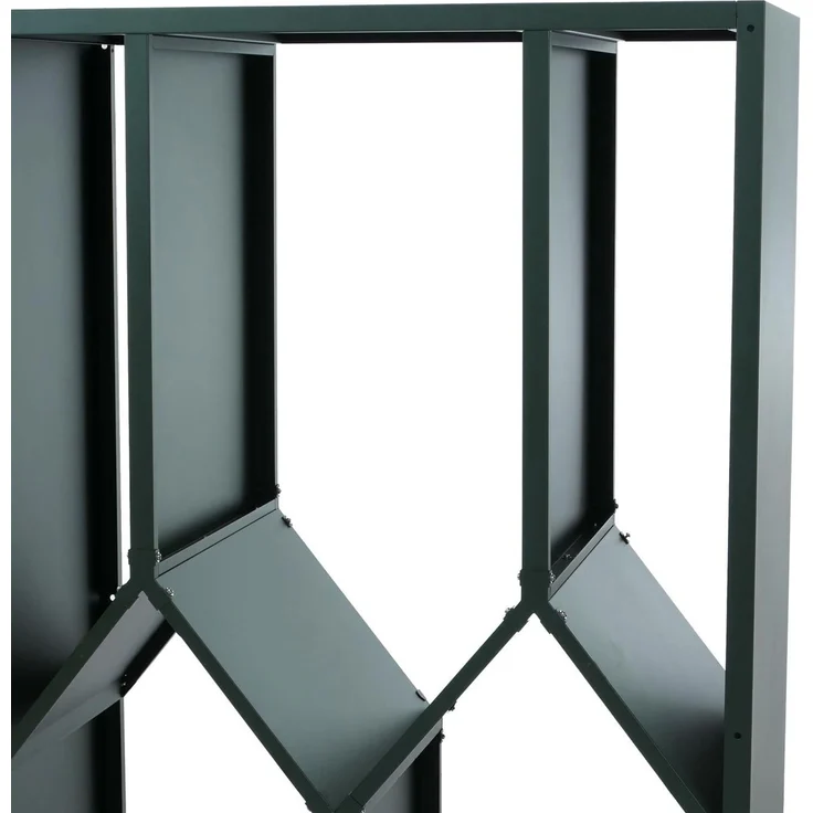 Brennholzlager HWC-P76, Kamin-/Feuerholzregal Holzlager Holzunterstand Outdoor Metall 160x95x50cm ~ grün – Bild 6