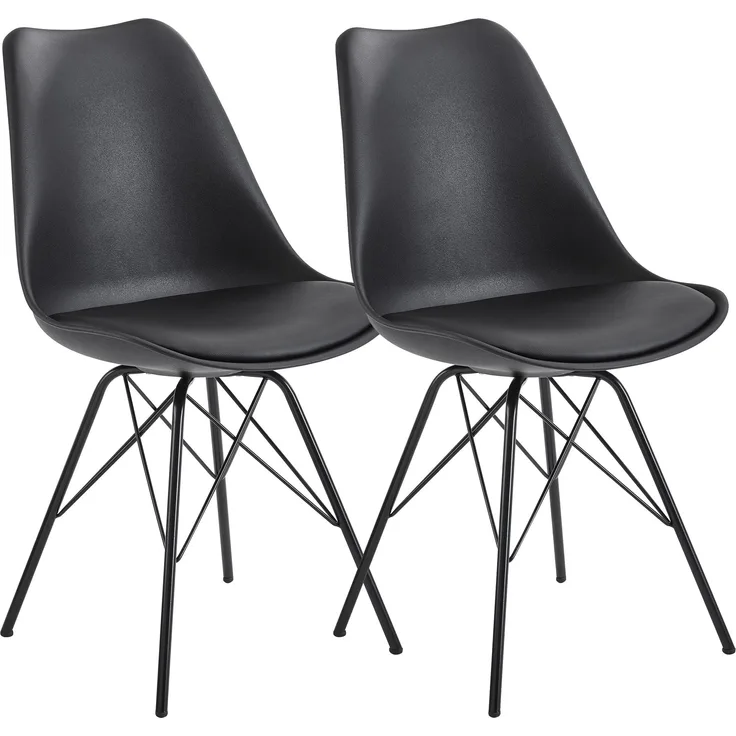 Wohnling Esszimmerstuhl 2er-Set WOHNLING, Kunstleder schwarz