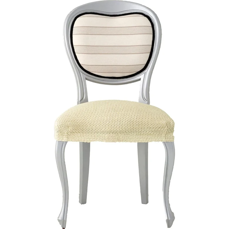 ECOMMERC3 2 bielastische Jacquard-Stuhlbezüge, anpassbar, atmungsaktiv und vollständiger Schutz, 2 Stuhlbezüge, Beige, einfache Installation, 100% spanische Herstellung