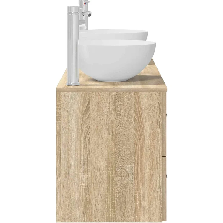 vidaXL Badezimmerschrank-Set 3 stk. Sonoma-Eiche 129 x 35 x 80 cm 3405789 – Bild 7