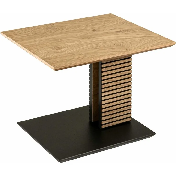 Beistelltisch höhenverstellbar Cleo 55x47x47 Furnier Schwarz/Wildeiche