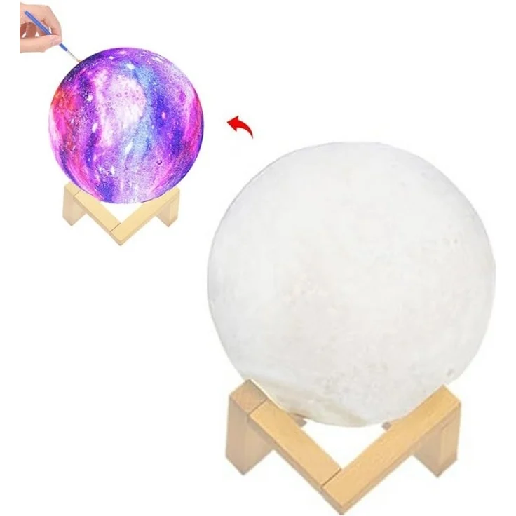 SinLaw LED Nachtlicht LED Nachtlicht DIY Planet Lampe, Mondlampe Malerei Kit, Mond-Nachtlampe, Basteln – Bild 4