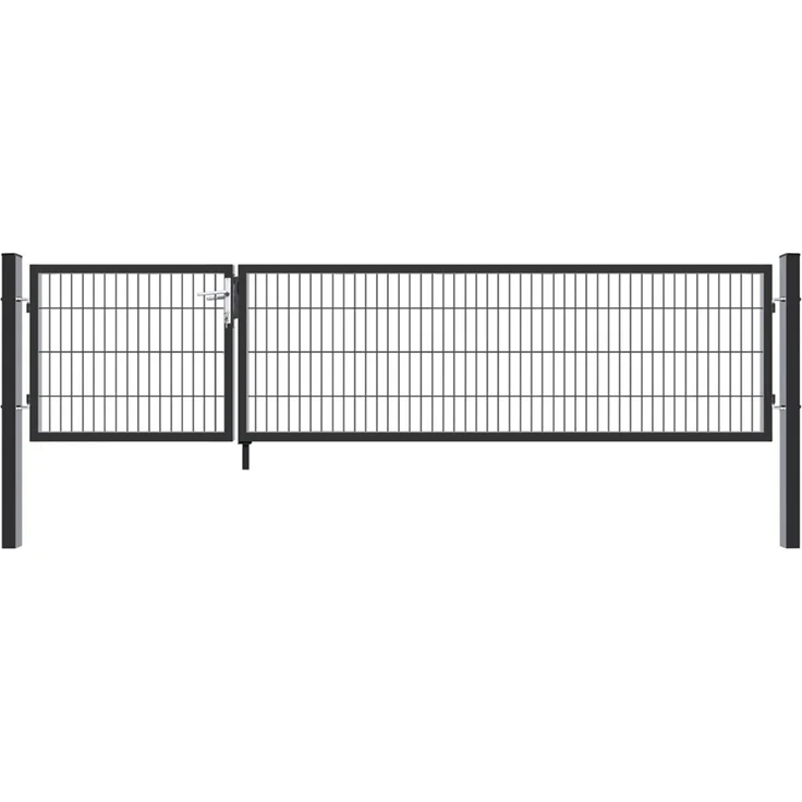 Home Deluxe Doppelflügel Gartentor ADITUS - Anthrazit, feuerverzinkter Stahl, 350 x100 x6 cm – Bild 5