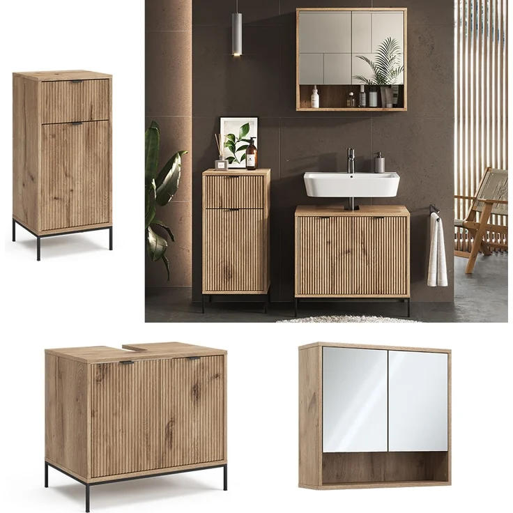 Badmöbel-Set Eliza Viking Oak 3-teilig Vicco – Bild 2