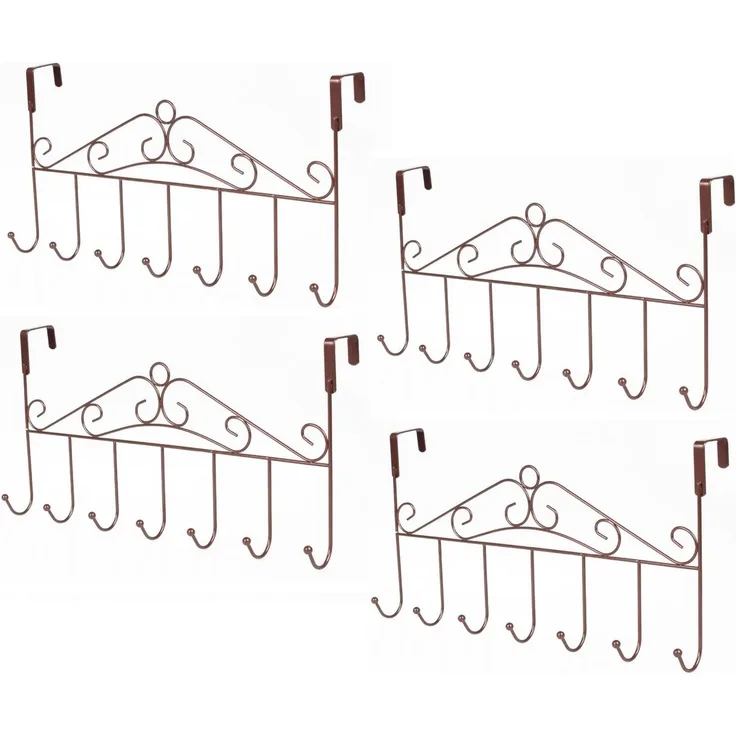 BAYLI Türgarderobe 4er Pack Türgarderobe zum Einhängen - 42,5 cm - Handtuchhalter - Bad