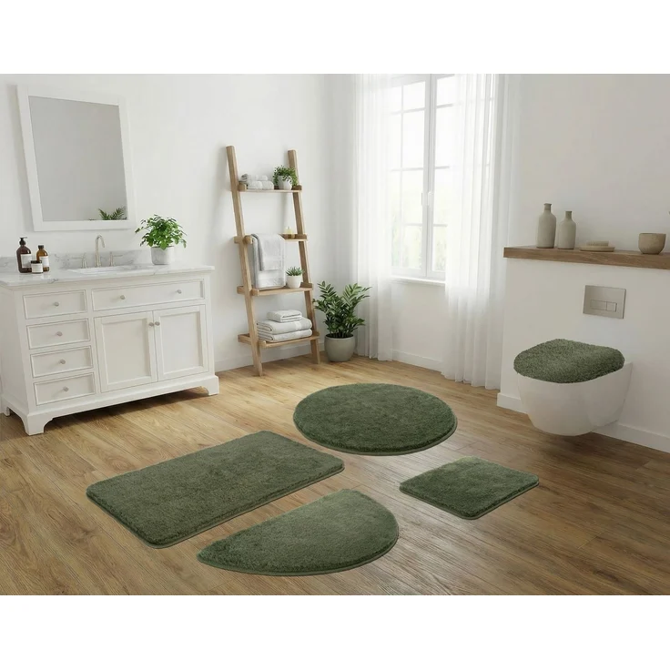 OTTO home Badematte Merida, Badvorleger, Badezimmer Teppich, Höhe 32 mm, rutschhemmend beschichtet, schnell trocknend, strapazierfähig, fußbodenheizungsgeeignet, Kunstfaser, Badteppich, Uni Farben, rechteckig, rund & als 2-tlg. Set erhältlich – Bild 3