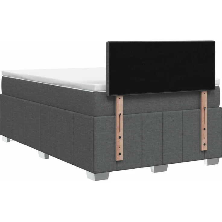 vidaXL Boxspringbett mit Matratze Dunkelgrau 120x200 cm Stoff 3452650 – Bild 9