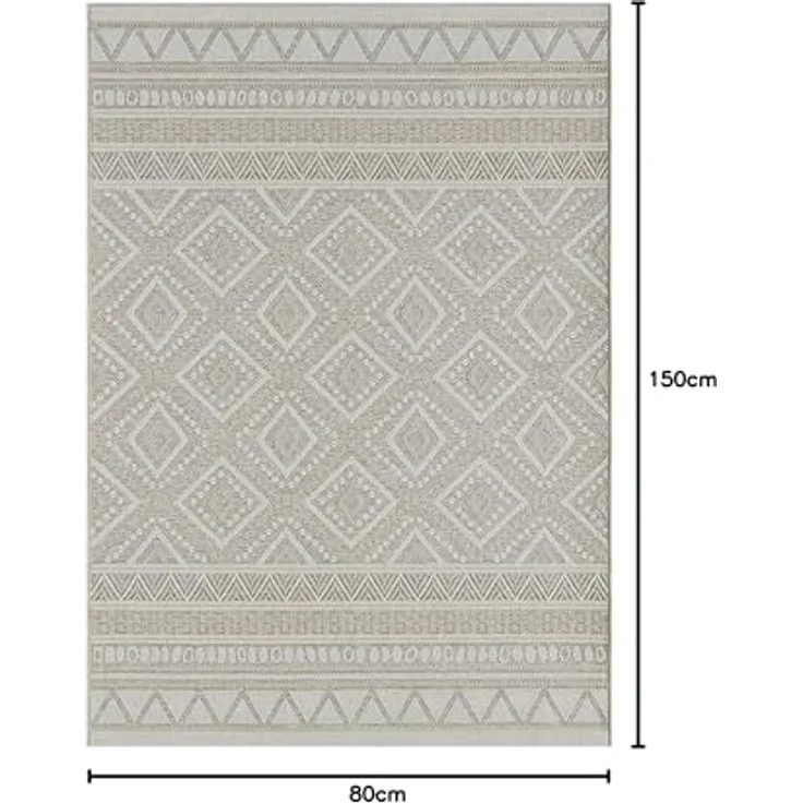 the carpet Calgary - robuster Outdoor Teppich, modernes Design, Wetterfest & UV-beständig, für Balkon, Terrasse und Wintergarten, auch für Küche oder Esszimmer geeignet, Beige, 80x150 cm – Bild 3