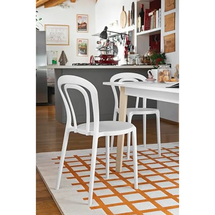 Connubia, 2 Stühle CAFFÉ Polypropylen Weiss Optik MATT – Bild 3