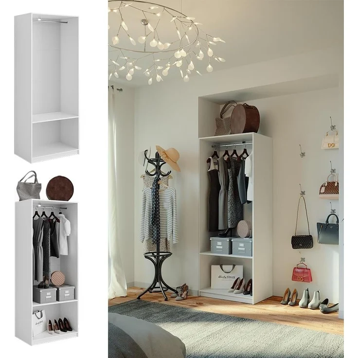 Kleiderschrank Elmo Weiß 80 x 200 cm Vicco – Bild 4