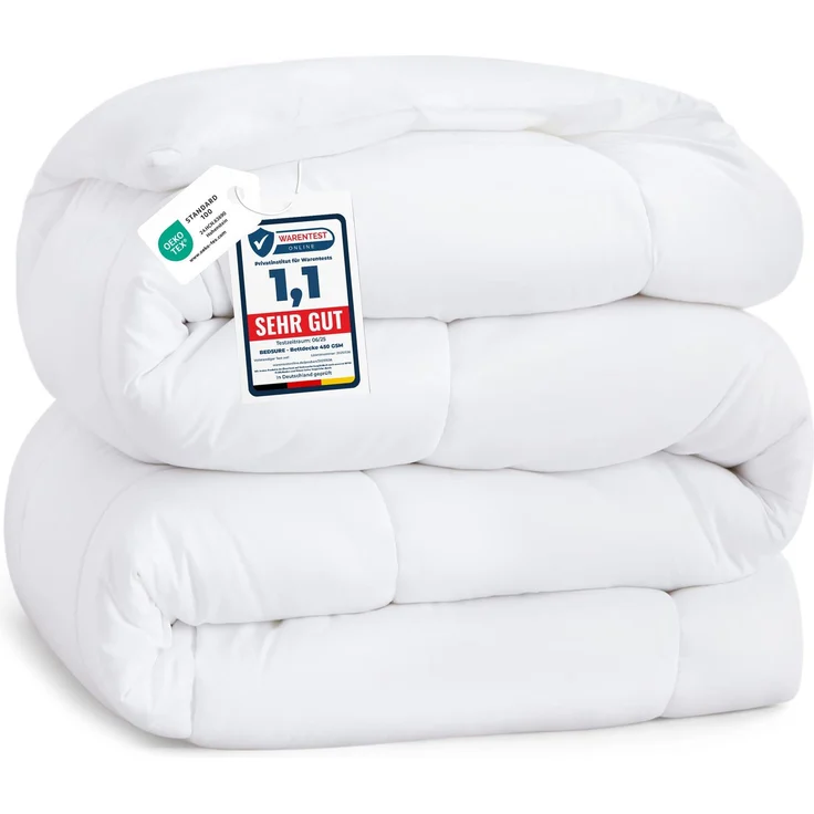 BEDSURE Bettdecke 200x200 Winterdecke 450gsm - Warm Winterdecke 200x200 cm für Winter, Waschbar Dicke Winterbettdecke, Weiß – Bild 1