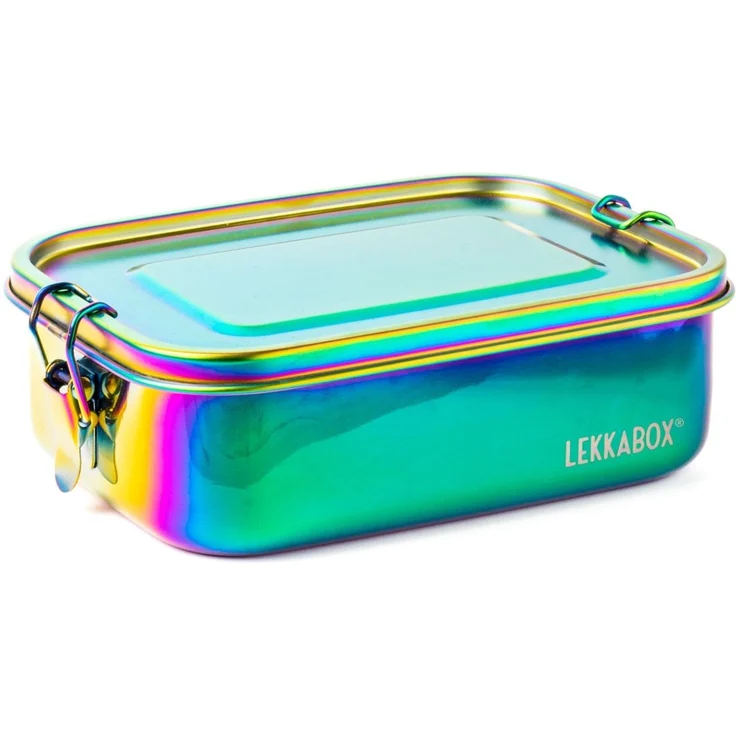 LEKKABOX Lunchbox Kinder Edelstahl Brotdose 1000ml - 3 Fächer auslaufsicher Bentobox, (1 Edelstahldose mit Deckel, 2 zusätzliche Clips mit Silikonschutz), Auslaufsicher dank Dichtung, mit 3 Fächern für trockene Lebensmittel – Bild 4