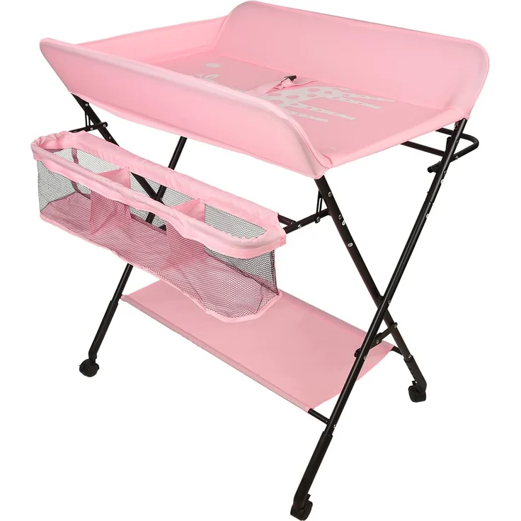 Faltbare Wickelauflage für Babys, Wickeltisch, 4-in-1, tragbar, höhenverstellbar, mit Netztaschen und platzsparender Aufbewahrung