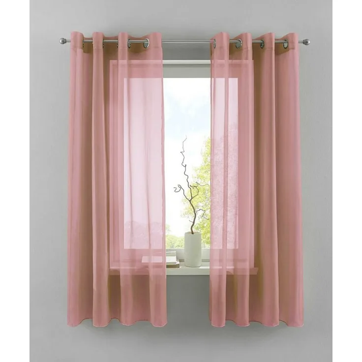 Gardinenbox Gardine (2 St), Ösen, transparent, Voile, 2er Set Transparent »Basel« Bleiband Store 20332TR2