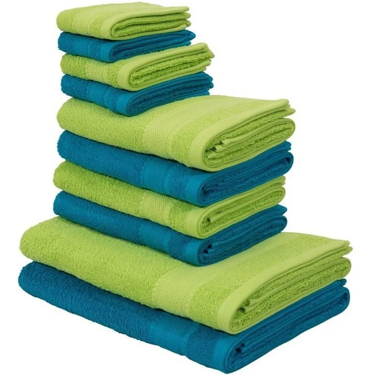 OTTO home Handtuch Set Afri, Duschtücher, Handtücher, Gästetücher, Seiftücher, Walkfrottee (Set, 10-St), zweifarbig, 100% Baumwolle, weich, mit Bordüre – Bild 4