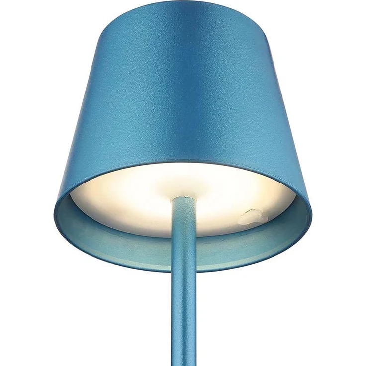 LED Tischlampe, blau, Akku, Touchdimmer, Flaschenaufsatz – Bild 10