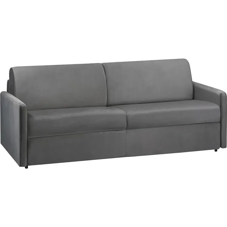 Vente-unique - CALIFE Sofa SamtStoff Grau - B 223 cm94 cm x H 85 cm x L 190 cm