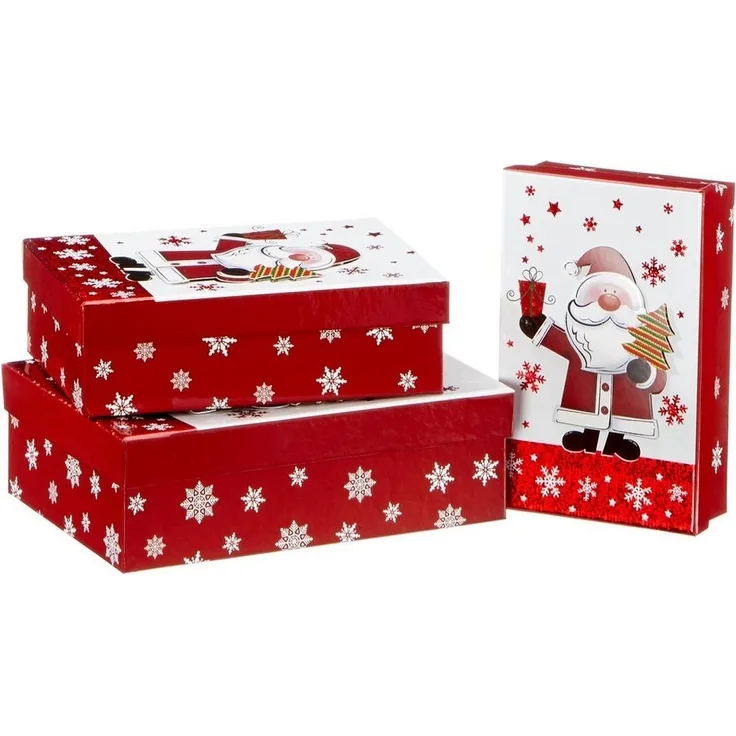 Annastore Geschenkbox 3-tlg. Set Geschenkboxen Geschenkkarton Weihnachten, Weihnachtsverpackung