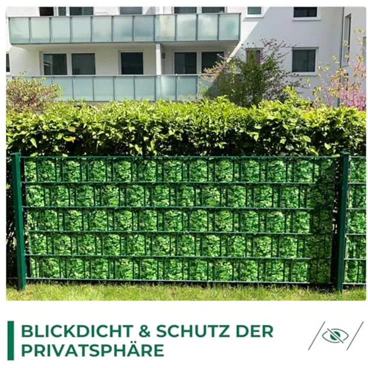 Sichtschutzstreifen Zaun 35 m x 19 cm inkl. 20 Clips, Sichtschutz Zaunfolie PVC Sichtschutzstreifen Doppelstabmatten für Gartenzaun, Balkon/Diverse Farben-2PCS – Bild 6