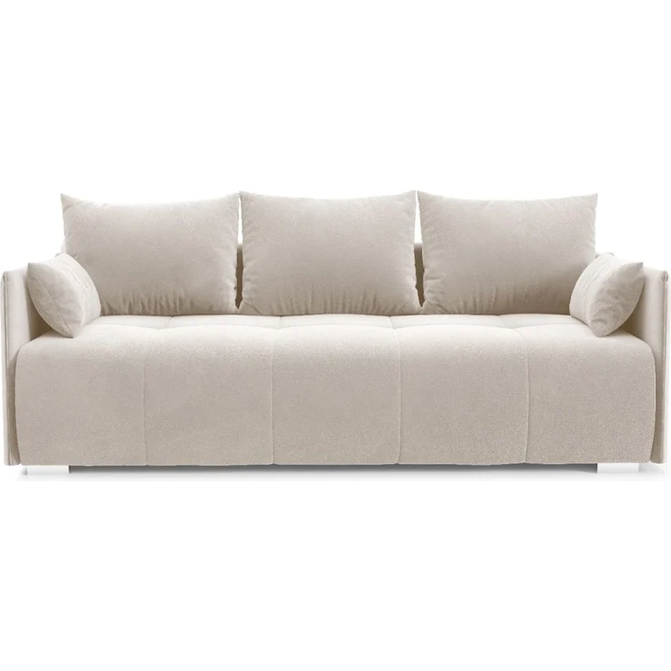 Wohnero24 NESSA Sofa mit Schlaffunktion 191x142 cm – Schlafsofa Creme 3-Sitzer mit Bettkasten – Bild 1