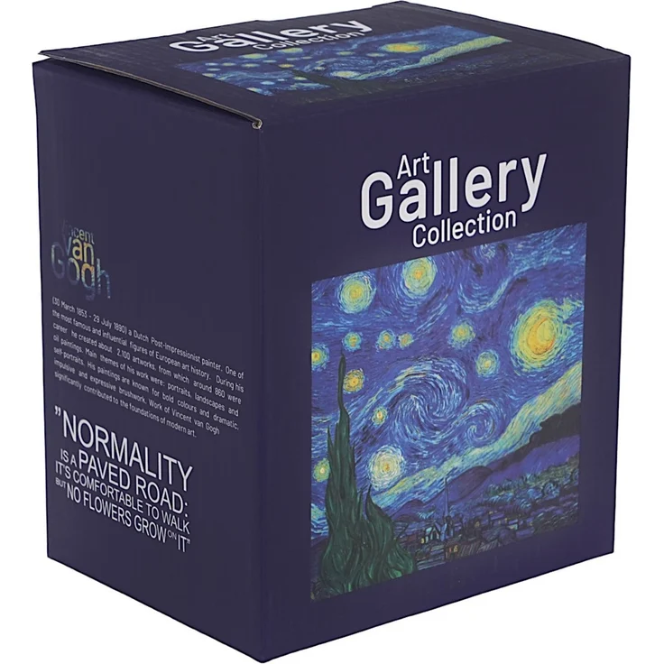 DUO ART GALLERY Glasbecher 350 ml mit Teesieb STARRY NIGHT inspired by Van Gogh, doppelwandiges Kristallglas – Bild 5