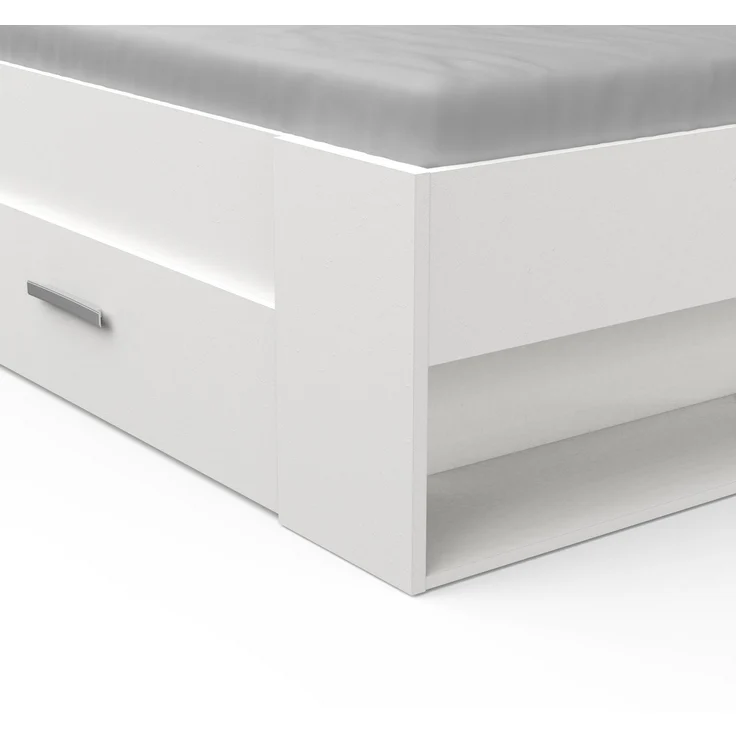 Calicosy Weißes Doppelbett mit 3 Schubladen und Nischen 140x190 cm - Pocket - Weiß matt – Bild 10