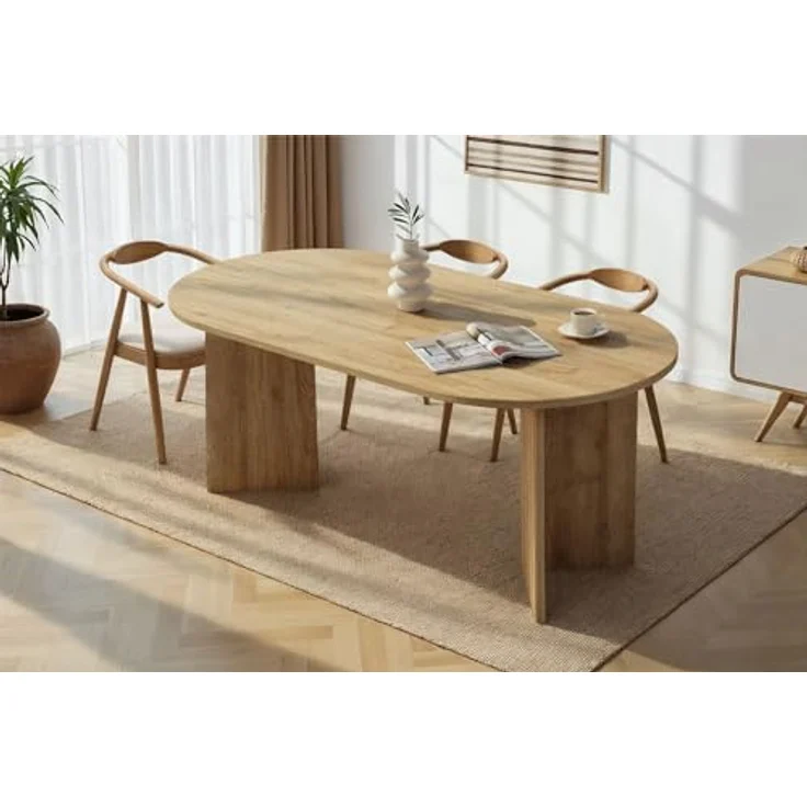 Skye Decor Esstisch Sablin (1-St, 1 Tisch), modernes Design, stabile 180 x 90, Oval Tischplatte – Bild 3