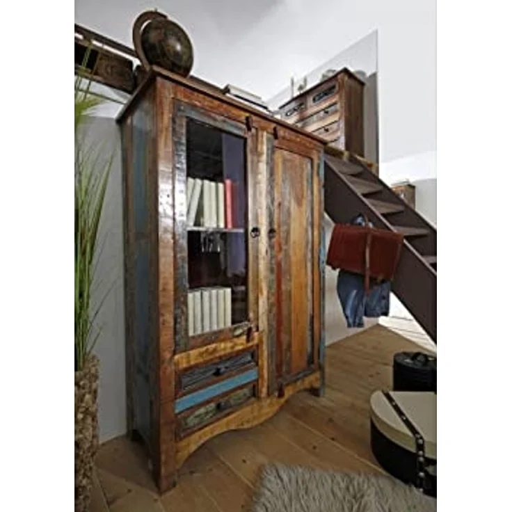 Vitrine Altholz 95x42x140 mehrfarbig lackiert NATURE OF SPIRIT #51 – Bild 6