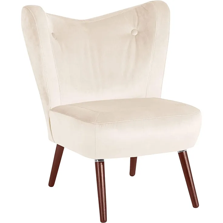 Sessel Kathy Bezug Samtvelours Buche nussbaum dunkel / creme 22621