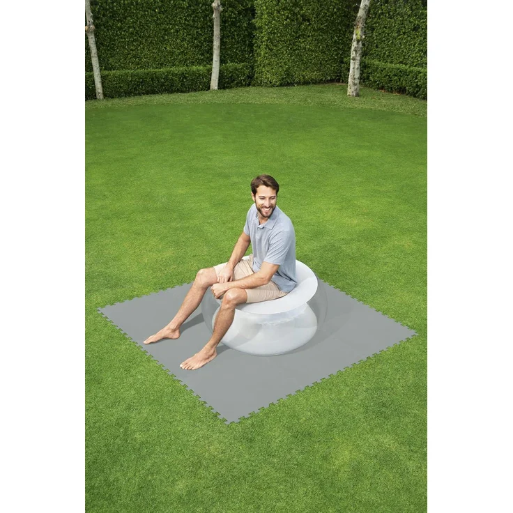 2,25 m² Bodenschutzplatten 9 Stück 50x50cm grau Poolunterlage Poolunterboden Schwimmbecken – Bild 8