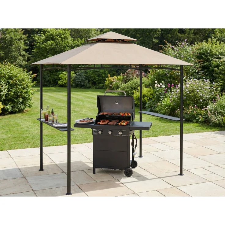 TrendLine Grillpavillon BBQ 250 x 240 cm khaki – Bild 6