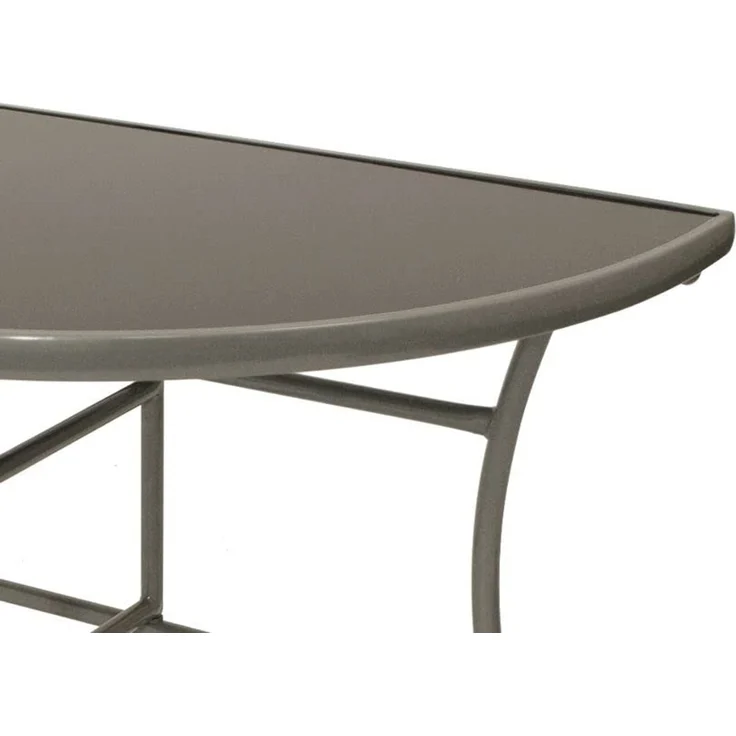 DEGAMO PALERMO Wandtisch, Alu + Metall + Glas, silbergrau/dunkelgrau, 110x58cm halbrund – Bild 5