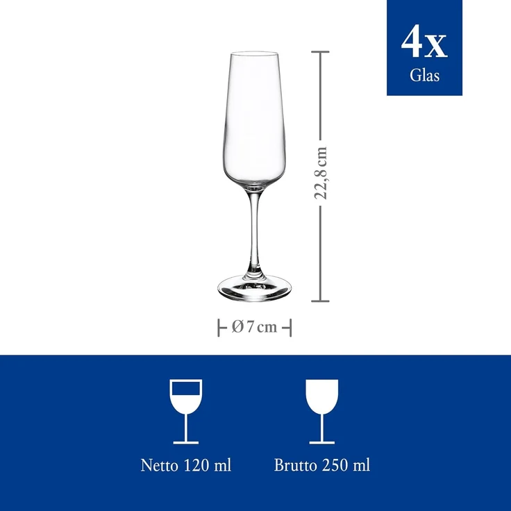 Villeroy & Boch Ovid Champagnerglas 250 ml 4er Set – Bild 5