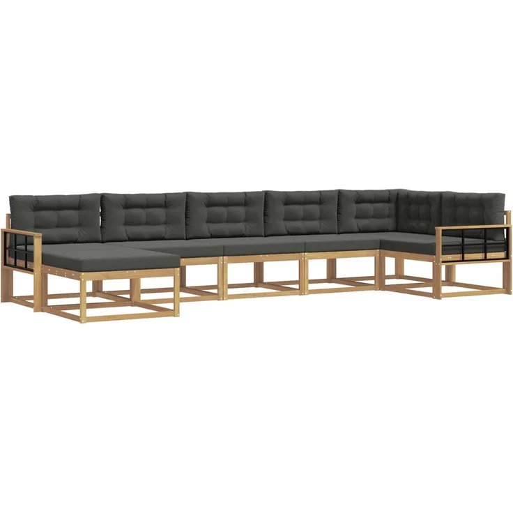 vidaXL Outdoor-Sofagarnitur 7 stk. 7-Sitzer Weiß und Anthrazit 3386771 – Bild 2
