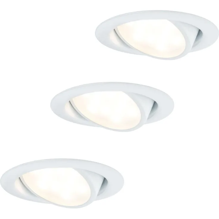Paulmann Möbel Einbauleuchten Set LED schwenkbar 3x4,2W 13VA 230/350mA Weiß/Metall6863