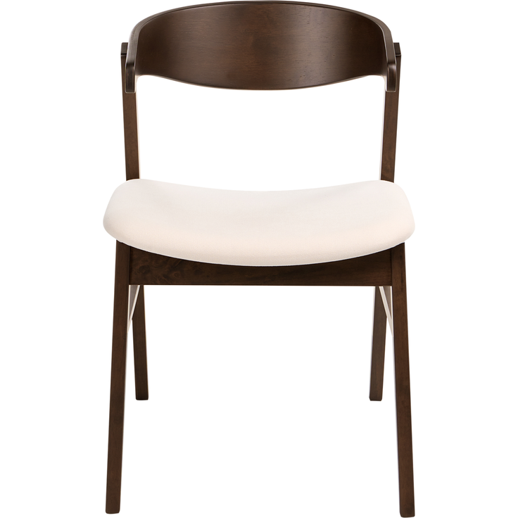 Esszimmerstuhl 2er Set LILLY Stoff Dunkelbraun Cremeweiß – Bild 5