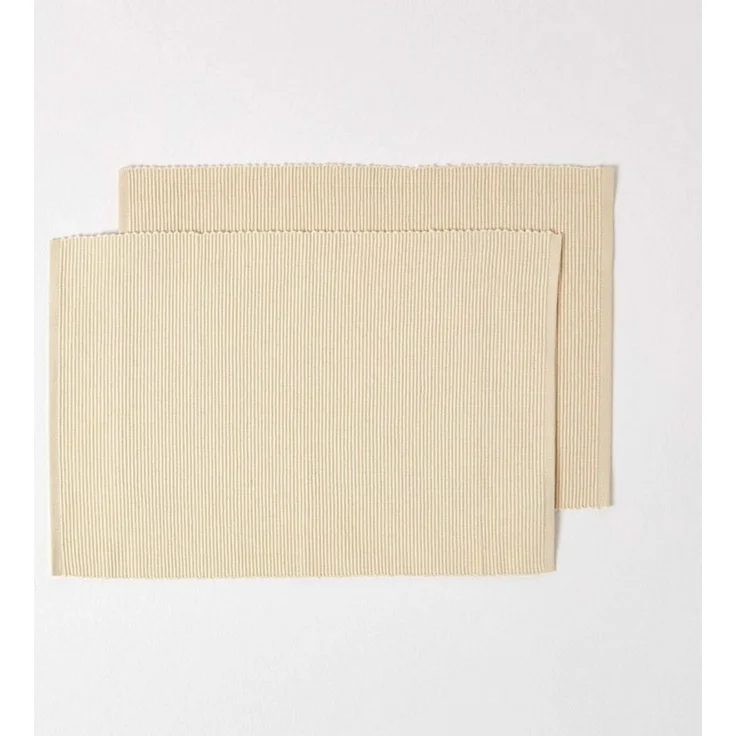 Homescapes Platzset Tischset creme im 2er-Set – 30 x 45 cm, 100% Baumwolle – Bild 1