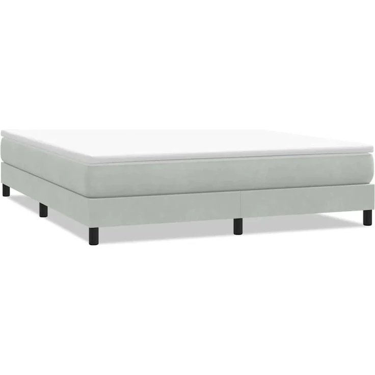 vidaXL Boxspringbett ohne Matratze Hellgrau 180x220 cm Samt 3315885 – Bild 2