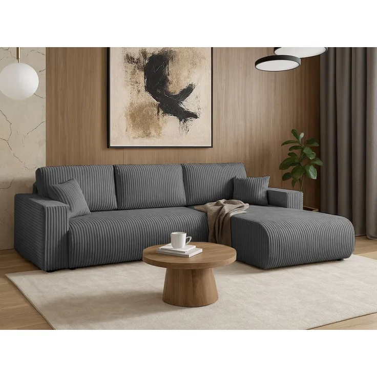 Beautysofa Ecksofa Porto mit universelle Ottomane, mit Bettfunktion und Bettkasten