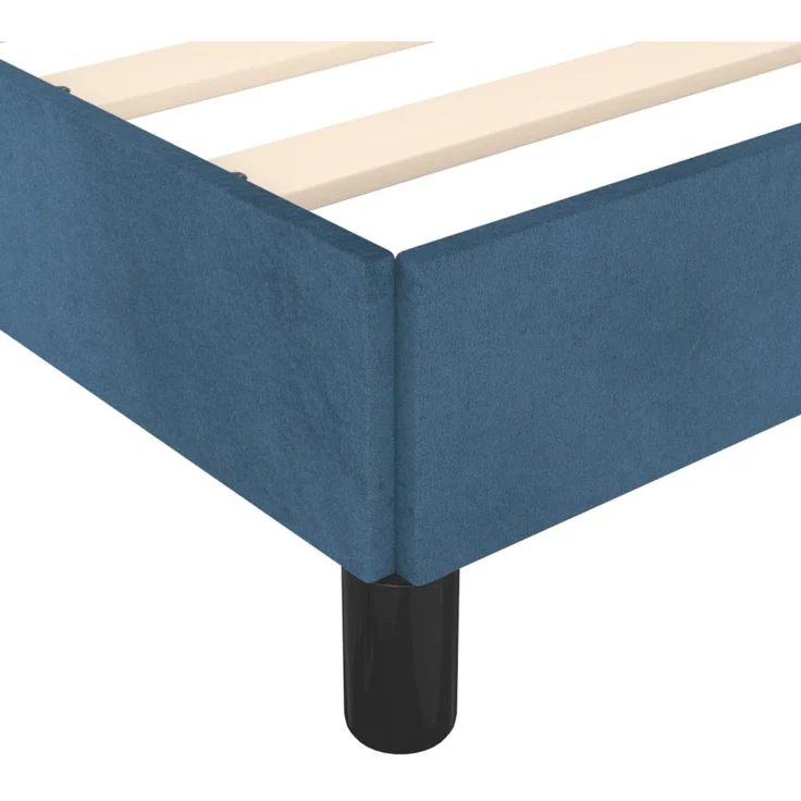 vidaXL Bettgestell ohne Matratze Dunkelblau 120x190 cm Samt 3269629 – Bild 7